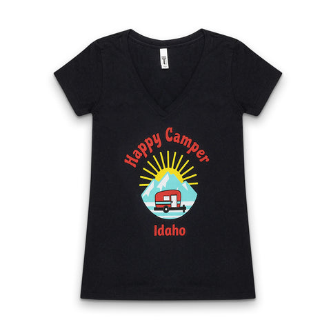 Happy Camper Vneck Tee *FREE SHIPPING