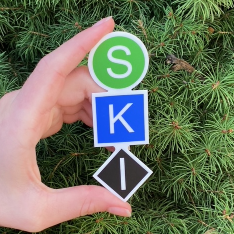 SKI Letters Sticker