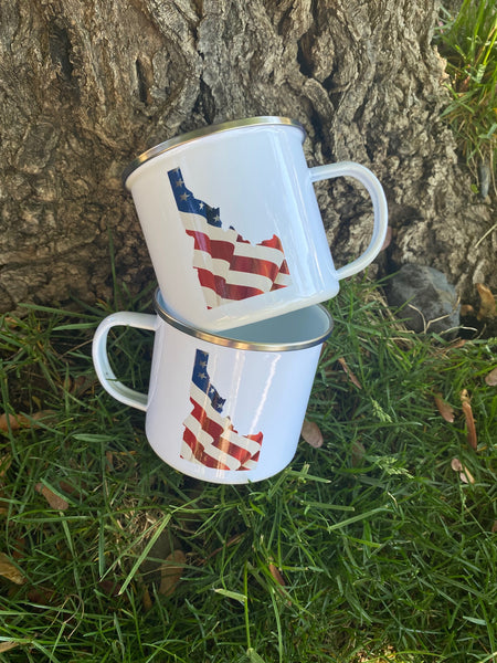 American Flag Idaho Camper Mug