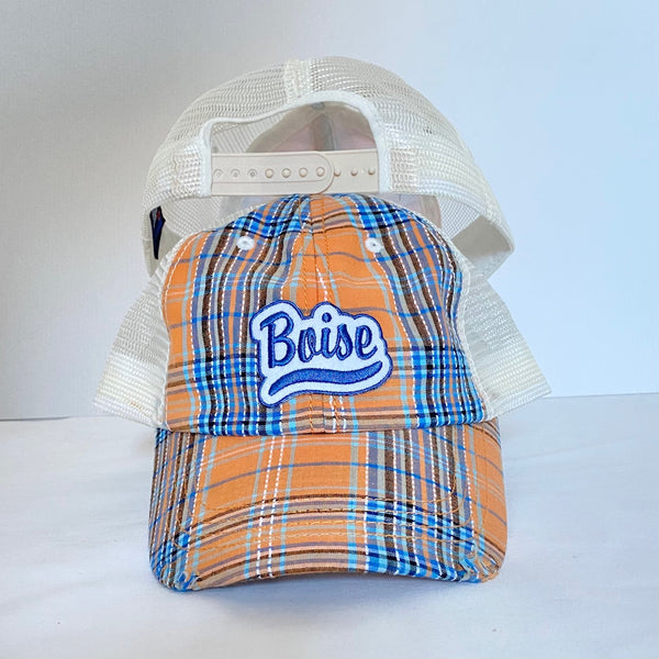 Boise Blue and Orange Plaid Hat