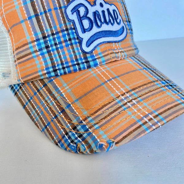 Boise Blue and Orange Plaid Hat