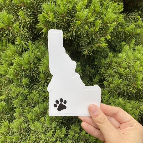 Idaho with Black Dog Paw Sticker