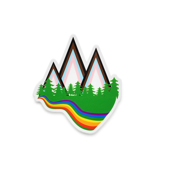 Progressive Pride Mountains Sticker