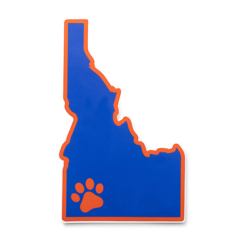 Boise State Inspired Idaho Dog Paw Sticker