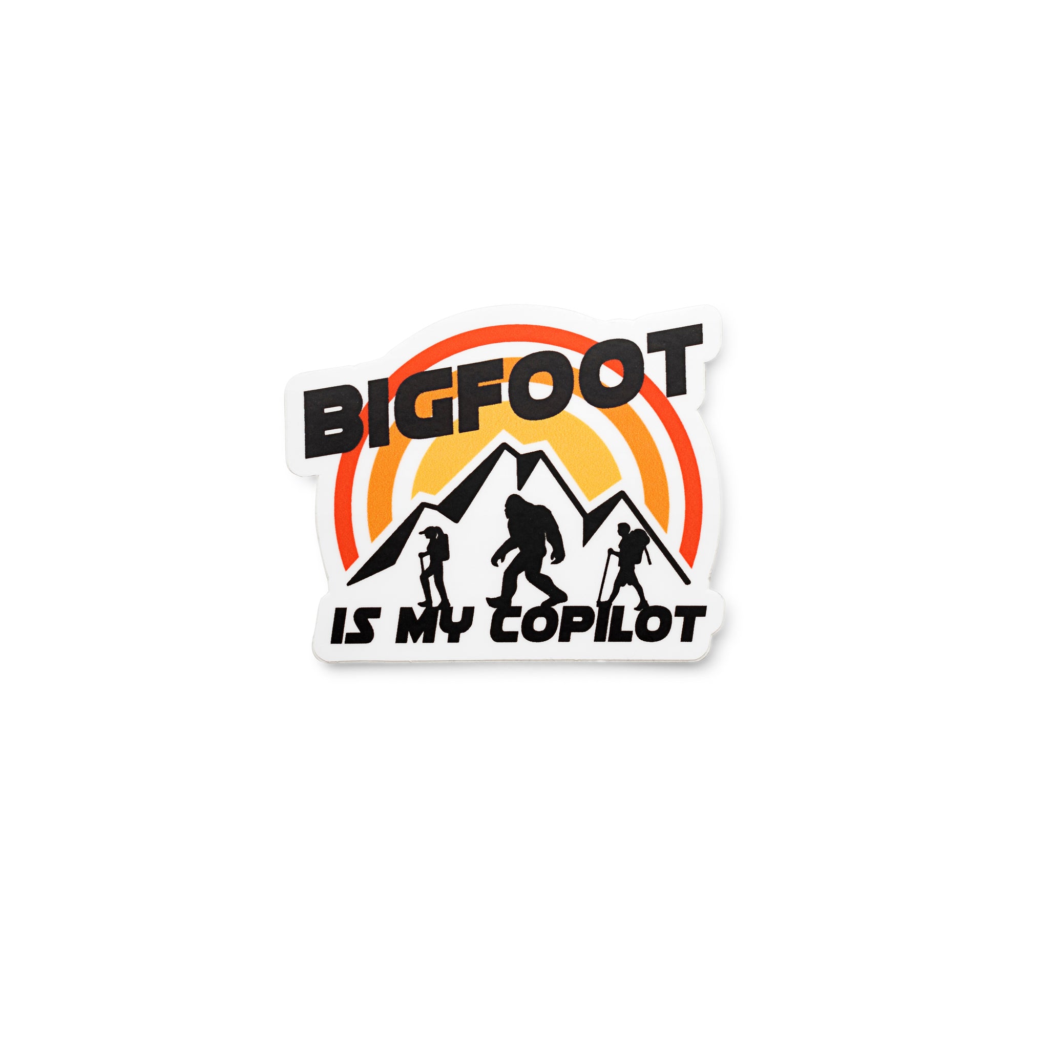 Bigfoot is my Copilot-Friends White Mountains Sticker
