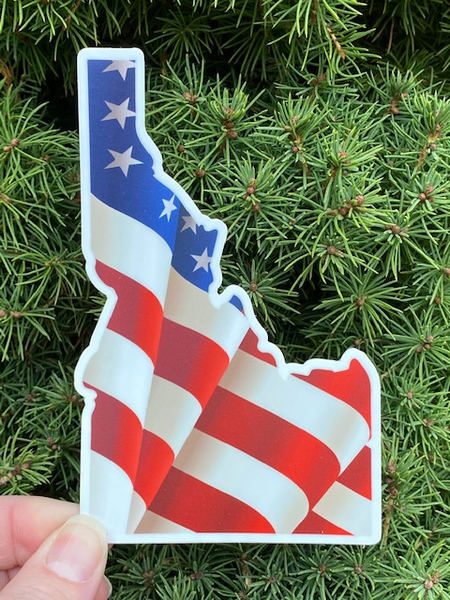 Idaho American Flag Sticker-2 sizes