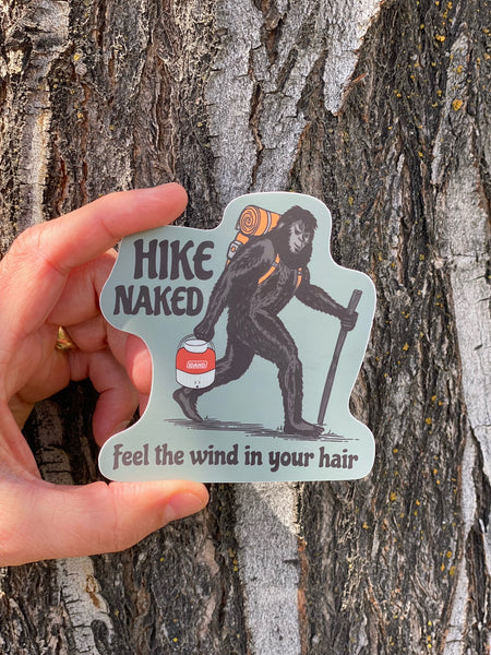 Hike Naked-Feel the Wind in your Hair Sticker