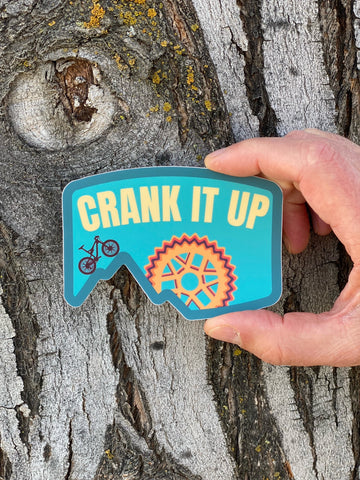 Crank it Up Biking Sticker