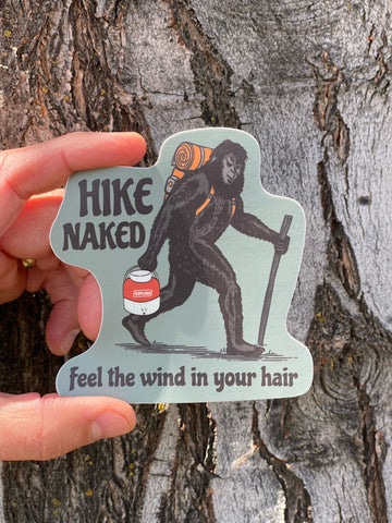 Hike Naked-Feel the Wind in your Hair Sticker