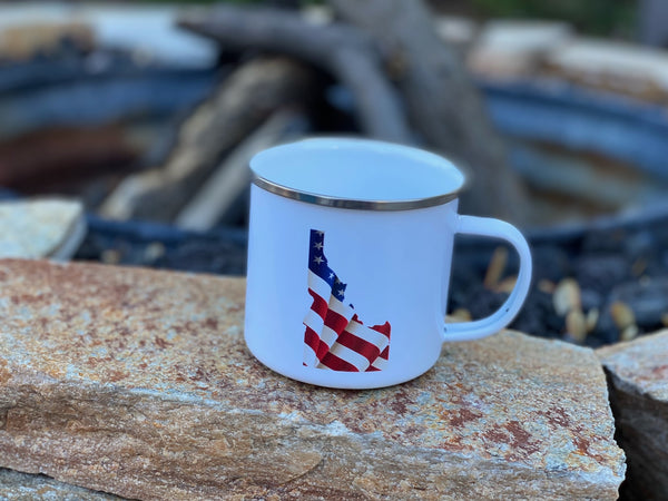 American Flag Idaho Camper Mug