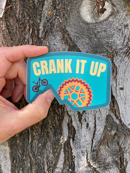 Crank it Up Biking Sticker