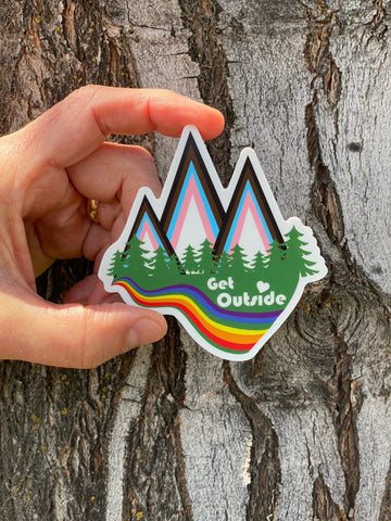 Progressive Pride Mountains Sticker