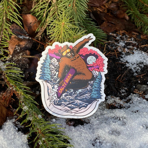 Salty Bear Snowboarding Sticker